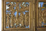 icon with foldable side flaps, The Old Testament Trinity, The Crucifixion of Christ, Our Lady of the...