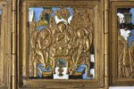 icon with foldable side flaps, The Old Testament Trinity, The Crucifixion of Christ, Our Lady of the...