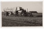 photography, Society "Imanta" in Riga, owned tractor with threshing machine. Latvia, 1930s., Latvia,...