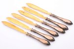 set of 6 dessert knives, silver, 84 standard, total weight of items 207.15 g, 17.8 cm, Wladyslav Hem...
