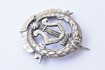 pair of badges, singing societies: Riga Bach Society (Rīgas Baha biedrība) and "Dziesmuvara", Latvia...