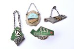 set of badges, 4 pcs., Latvian Conservatory and choir badges, silver, metal, Latvia, USSR, 20th cent...