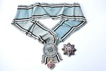 The Order of the Estonian Red Cross with star of the order, with rosette, for ladies (rosette), 1st...
