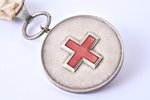 medal of the Estonian Red Cross, 2nd class, silver, Estonia, 20-30ies of 20th cent., 33.6 x 29.4 mm,...