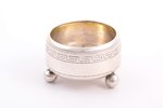 saltcellar, silver, 84 standard, 31.48 g, engraving, h 3.1 / Ø 4.9 cm, 1888, Moscow, Russia...
