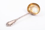 sieve spoon, silver, 84 standard, 71.86 g, gilding, 17.5 cm, by Sohlman Gustav Alexander, 1880, St....