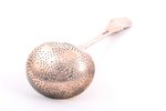 sieve spoon, silver, 84 standard, 71.86 g, gilding, 17.5 cm, by Sohlman Gustav Alexander, 1880, St....