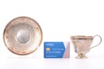 tea pair, silver, 84 standard, total weight of items 181.45 g, engraving, h (cup with handle) 7.5 cm...
