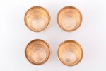 set of 4 beakers, silver, 84 standard, total weight of items 94.95 g, engraving, niello enamel, gild...