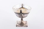 candy-bowl, silver, 830 standard, silver weight 233.15 g, gilding, with glass insert, h 14 cm, 1913,...