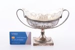 candy-bowl, silver, 830 standard, silver weight 233.15 g, gilding, with glass insert, h 14 cm, 1913,...