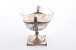 candy-bowl, silver, 830 standard, silver weight 233.15 g, gilding, with glass insert, h 14 cm, 1913,...