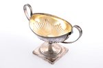 candy-bowl, silver, 830 standard, silver weight 233.15 g, gilding, with glass insert, h 14 cm, 1913,...