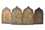 icon with foldable side flaps, Great Feasts, copper alloy, 1-color enamel, Russia, the 19th cent., 1...