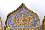 icon with foldable side flaps, Great Feasts, copper alloy, 1-color enamel, Russia, the 19th cent., 1...