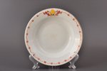 soup plate, LKOK - Society of the chevaliers of the order of Lāčplēsis, porcelain, M.S. Kuznetsov ma...