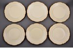 set of 6 plates, porcelain, Langebraun, Estonia, the 20-30ties of 20th cent., Ø 18.6 cm...