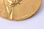 table medal, Janis Poruks, guilding, Latvia, 1930, Ø 44.97 mm, 39.64 g, by artist Teodors Zaļkalns...