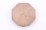 powder-box, silver, 875 standard, 26.07 g, engraving, 4.8 x 4.9 x 0.9 cm, the 20ties of 20th cent.,...