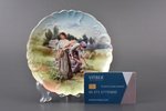 decorative plate, pastoral scene, porcelain, M.S. Kuznetsov manufactory, Russia, 1891-1917, Ø 14.4 c...