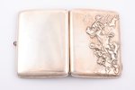 cigarette case, silver, 84 standard, 202.7 g, silver stamping, 11.3 x 8.7 x 2.1 cm, 1908-1917, Mosco...