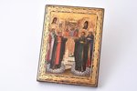 icon, Synaxis of the Saints of Radonezh, board, painting, gold leafy, Russia, the end of the 19th ce...