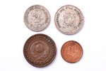 set of 4 coins: 2 kopecks (1924, smooth edge), half kopeck (1927), 15 kopecks (1922), 20 kopecks (19...
