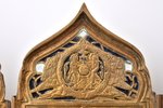 icon with foldable side flaps, Great Feasts, copper alloy, 2-color enamel, Russia, the 19th cent., 1...