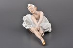 figurine, Ballerina, porcelain, Germany, Wallendorf, Schaubach Kunst, 1953-1962, h 10.5 x 19 x 10.4...
