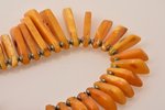 a necklace, metal, amber, 42 g., necklace length 43.5 cm...