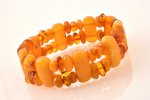 a bracelet, amber, 27.3 g., the diameter of the bracelet ~ 6.8 cm, bracele length ~ 22 cm (on elasti...