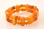 a bracelet, amber, 27.3 g., the diameter of the bracelet ~ 6.8 cm, bracele length ~ 22 cm (on elasti...