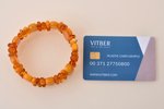 a bracelet, amber, 27.3 g., the diameter of the bracelet ~ 6.8 cm, bracele length ~ 22 cm (on elasti...