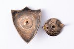 badge, ALB, Sports Society, Latvia, 20-30ies of 20th cent., 27.6 x 22 mm, enamel loss...