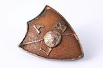 badge, ALB, Sports Society, Latvia, 20-30ies of 20th cent., 27.6 x 22 mm, enamel loss...