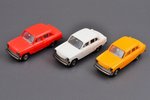 set of 3 car models: replica, Moskitch 403, plastic, Russia...