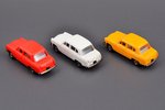 set of 3 car models: replica, Moskitch 403, plastic, Russia...