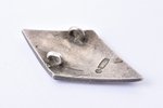 badge, BDBS, Bulduri Gardening School, silver, 875 standard, Latvia, USSR, 1944, 29.5 x 16.5 mm, 3.3...
