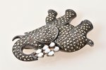 a brooch, Elephant, silver, marcasites, 925 standard, 20 g., the item's dimensions 5.2 x 4.7 cm...