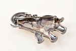 a brooch, Elephant, silver, marcasites, 925 standard, 20 g., the item's dimensions 5.2 x 4.7 cm...