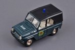 car model, UAZ 469 Nr. А34, "ВАИ" (Military Automobile Inspectorate), metal, USSR, 1990-1991...