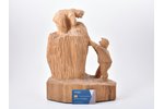 figurine, Folk Song Motif, wood, Riga (Latvia), sculpture's work, by F. Dukovskis, 1990, h 34.5 x 26...