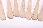 set of 7 baby spoons, german silver, USSR, 14.2 - 14.4 cm...