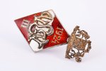 badge, VLV, Liepaja State Secondary School, 3rd graduation, silver, enamel, Latvia, 1924, 40.6 x 22....