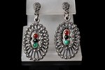 a set, a ring, earrings, a pendant, silver, 925 standard, 22.76 g., the size of the ring 18, full he...