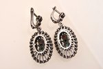 a set, a ring, earrings, a pendant, silver, 925 standard, 22.76 g., the size of the ring 18, full he...