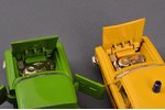 set of 2 car models: Moskvitch pickup, Moskvitch 412 "Militia", metal, USSR, the 80-90ies of 20th ce...