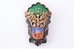 badge, LVK, Liepāja State Commercial School, I Graduation, silver, 875 standard, Latvia, 1931, 44.3...