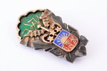 badge, LVK, Liepāja State Commercial School, I Graduation, silver, 875 standard, Latvia, 1931, 44.3...