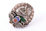 badge, VDTV - Daugavpils State Railway Technical Secondary School, 10th anniversary, silver, Latvia,...
